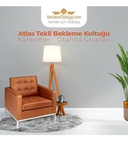 Atlas Kahverengi Deri Tekli Ofis Kanepesi
