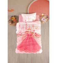 Clasy %100 Pamuk Tek Kişilik Nevresim Takımı Princess V1 Pudra