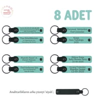 Karne Hediyesi İçin Tüm Sınıfa Özel, 8' li Set, Hediyelik Hatıra Anahtarlığı, Turkuaz & Siyah