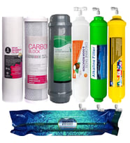 Su Arıtma Filtre Seti 7 Li Çift Karbon Platınum Mineral Alkali (Beyaz)
