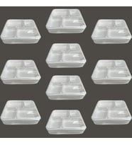 Dağyüce Tek Kullanımlık Köpük 4 Bölmeli Tabldot Köpük Tabak - 26.5x30 Cm. - 10 Adetlik 10 Paket