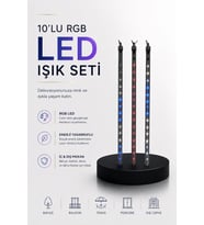 Dekoratif Ortam Aydınlatması Rgb Led 10’lu Çubuk Seti