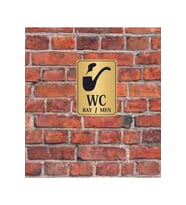 Pipo Bay Men Wc  Yazılı Metal Yönlendirme Levhası 15x12 cm altın