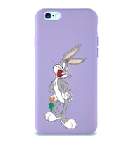 Apple iPhone 6 Plus Uyumlu Lansman Kılıf Bugs Bunny Tasarımlı Altı Kapalı İçi Kadife Kaplı  Kapak (Şeffaf)