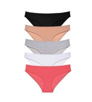 Mulvxbrf Brf02 5 Adet Süper Eko Set Likralı Kadın Slip Külot Siyah Ten Gri Beyaz Fuşya (Mulvix)