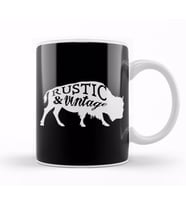 Retro Animal Stag Nvr Out of Style Black Kupa Bardak Porselen