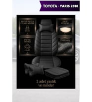 yaris 2010 Koltuk ve Kılıf uyumlu Siyah Minder Lüks Yastık 2 Minder 2 Yastık