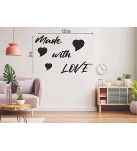 Leylaser  120*80 cm  Made With Love Ahşap Duvar Yazısı