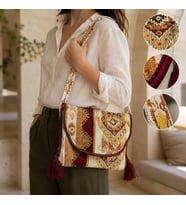 BK Gift El Yapımı Otantik Türk Kilim Omuz Çantası -9, Günlük, Kitap, Tablet, Plaj ve Seyahat Çantası