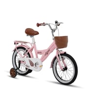 TommyBike Latte Sepetli, Elcikli 16 Jant Çocuk Bisikleti, 4-6 Yaş Çocuk Bisikleti (Pudra)