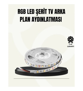 Mey İthalat® TV Arkası LED Şerit Işık Otomatik Açma Kapama Özellikli 2mt