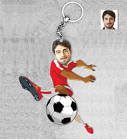 Kişiye Özel Futbolcu Erkek Ahşap Anahtarlık-3