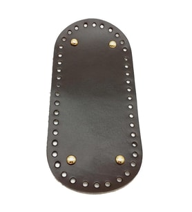 Angel Çanta Aksesuar Gerçek Deri Koyu Kahve 25X12 cm Oval Light Gold Metalli Çanta Tabanı