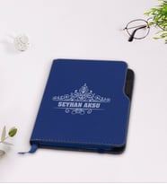 BK Gift Kişiye Özel İsimli Lacivert Termo Deri Defter-32