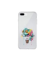 iPhone 8 Plus ile Uyumlu Splash Bukalemun Tasarımlı Şeffaf Silikon Kılıf