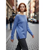 Kadın Oversize Kayık Yaka İnce Triko Kazak Günlük Kombinler İçin Şık Ve Rahat Bir Seçim Kaliteli