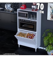 Eliusta Nixa 70 cm Çok Amaçlı Mutfak Banyo Kiler Dolabı - Sepetli Mikrodalga ve Fırın Bölmeli 70x150x32 cm