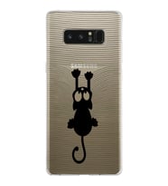 Samsung Galaxy Note 8 Kapak Mandala Kedi Tasarımlı Şeffaf Silikon Kılıf