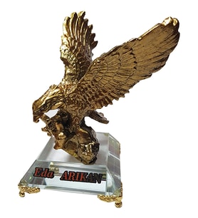 Kartal - isimlik - Kristal Masaüstü - Ofis Makam Hediyesi GOLD