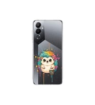 Tecno Pova 4 ile Uyumlu Splash Kirpi Tasarımlı Şeffaf Silikon Kılıf