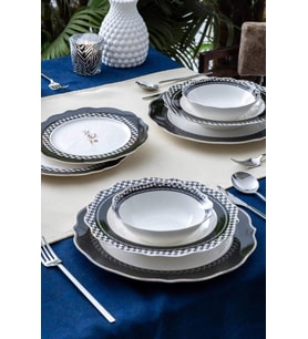 Acar Adena 24 Parça Porselen Yemek Takımı POR-07296