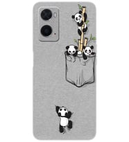 Oppo A76 / Oppo A96 4G Uyumlu Kılıf Desenli Baskılı Silikon Pandalar 1798