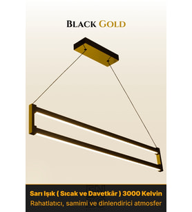 Orion Gold Lineer LED Sarkıt Avize – Kumandalı Dim Edilebilir – Aşağı Işık