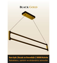 Orion Gold Lineer LED Sarkıt Avize – Kumandalı Dim Edilebilir – Aşağı Işık