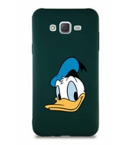 Samsung Galaxy J7 Soft Premier Kapak Donald Duck-B Tasarımlı Silikon Kılıf - Yeşil (Şeffaf)