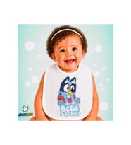 Bluey Keten Bebek Mama Önlüğü – Yumuşak, Emici, Yıkanabilir, Özel Tasarım P025