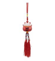 Feng Shui Maneki Neko Şans Kedisi Kırmızı No.4 (Karışık)