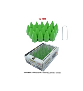 Bijon Kapağı Sivri 17 Mm Yeşil 20 Li Set