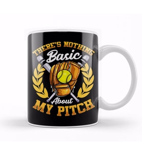 Cute There's Nothing Basic About My Pitch Softball Kupa Bardak Porselen