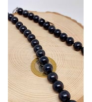 Shungite (Şungit) Taşı YARIM Dizi 10mm (18cm uzunluğundadır)