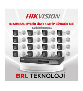 Hikvision 16 Kameralı 4 Mp Hybrid Light İp Güvenlik Kamera Seti DS-2CD1043G2-LIUF (Dahili Mikrofonlu)