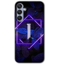 Galaxy A35 Kılıf HD Desen Baskılı Kılıf - Dark Neon Yaprak I Harfi