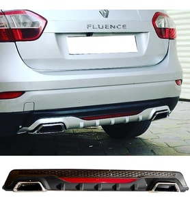 Renault Fluence Siyah Difüzör Difizör Kare Egzoz Görünüm Reflektörlü