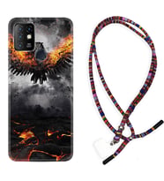 INFINIX Hot 8 9 10 11S Hot 10 Play 10T Kılıf Boyun Asklı Rasta Silikon Ateş Kartalı 1766