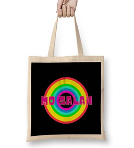 Mo salah -BAllon d'or -The Best Player İn The World 2021 - Vintage Retro Rainbow Style Bez Çanta Uzun Saplı