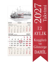 Minik Boy Gemici Takvimi Denizci Duvar Takvimi 24x52 cm