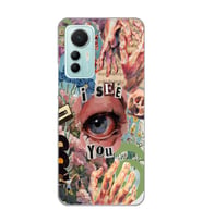 Xiaomi Mi 12 Lite Uyumlu Aesthetic Kolaj Desenli Şeffaf Telefon Kılıfı