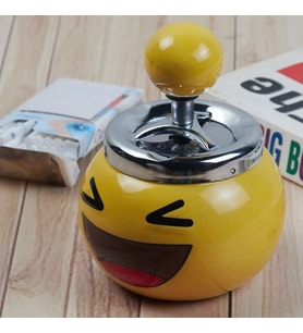 Emoji Tasarımlı Basmalı Dönerli Küllük