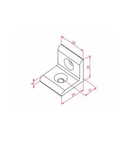 30x30 Sigma Profil Düz L Köşe Bağlantı