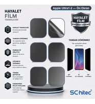 SChitec Apple Ultra1-2 Uyumlu Ön Yüzey Hayalet Privacy Hidrojel Ekran Koruyucu