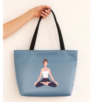 Yoga Tasarım-2 Mat Saten Çanta (İndigo Mavi)