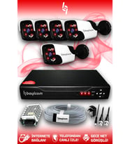 BAYICAM 5 Kameralı Panda 5 Dış Kamera Set HDD'siz Full HD Gece Görüşlü Güvenlik Kamerası Sistemi