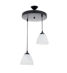 Rys Retro Metal 2 li Opal Camlı Modern Sarkıt Avize Çap:30 cm (Burnt Olive)