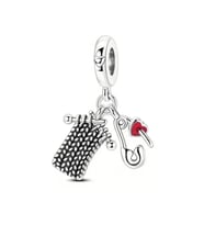 Örgü ve İğnesi Sallantılı Charm