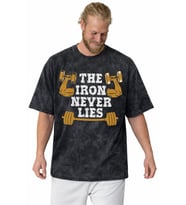 The Iron Never Lies Bodybuilding Fitness Gym Sporcu Baskılı Unisex Oversize Vintage Yıkamalı Tişört
