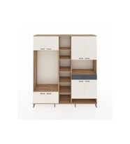 Hyperion Dolap 12 Raflı Tek Çekmeceli 8 Kapaklı 220x44x243 Çam-Aytaşı/Antrasit